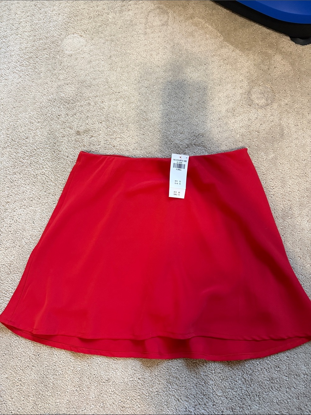 Abercrombie red satin mini skirt NWT